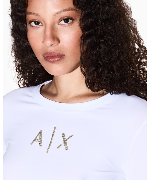 ARMANI EXCHANGE(アルマーニエクスチェンジ)の「【A|X アルマーニ エクスチェンジ】AXロゴ 長袖クルーネックTシャツ/SLIM(Tシャツ/カットソー・レディース・ホワイト/ブラック・LARGE/X-SMALL/X-LARGE/SMALL/MEDIUM)」の9枚目の写真