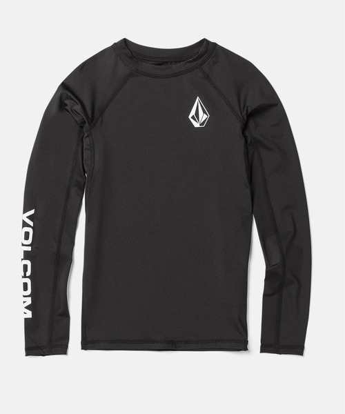 即送210★ボルコムColor Block 4 長袖 ラッシュガード 黒M★SF46