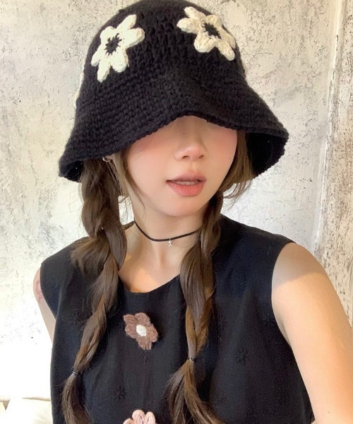 UP START(アップスタート)の「【LAMPOON】ニットハット(ハット・レディース・ブラック/ブラウン/ホワイト・FREE)」の2枚目の写真