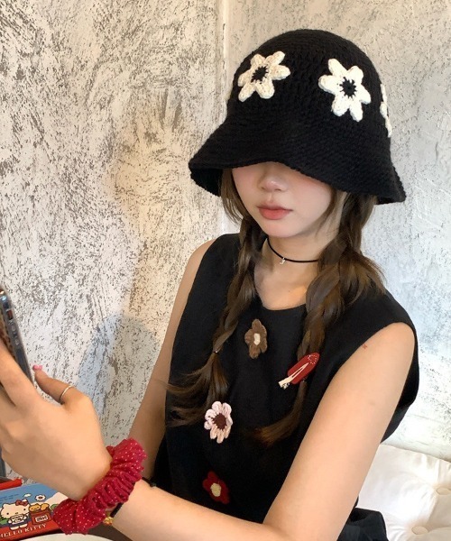 UP START(アップスタート)の「【LAMPOON】ニットハット(ハット・レディース・ブラック/ブラウン/ホワイト・FREE)」の4枚目の写真