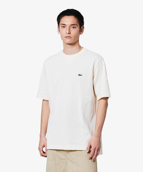 LACOSTE(ラコステ)の「L.12.12アレンジ ガゼット付き鹿の子地 半袖Tシャツ(Tシャツ/カットソー・メンズ・ブラック/レッド系その他/オフホワイト/チャコールグレー/ブラウン系その他/ダークアッシュ・5/3/4/2)」の2枚目の写真
