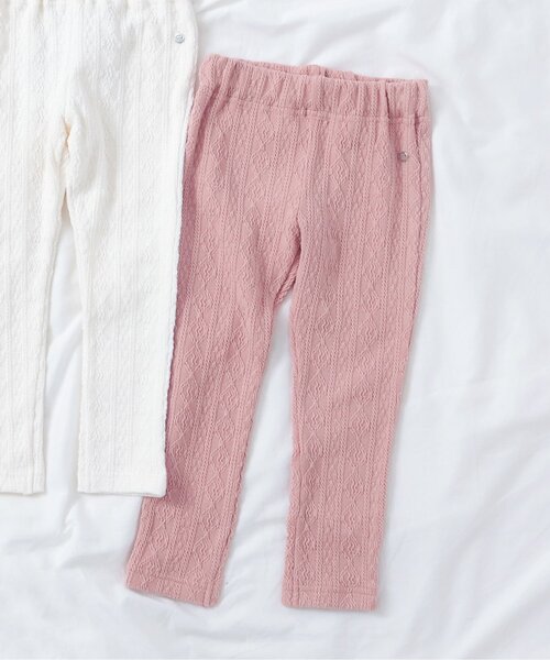 apres les cours（アプレレクール）の「ケーブルレギンス（レギンス/スパッツ・キッズ・アイボリー/ピンク/チャコール・80/90/100/110/120/130）」の3枚目の写真