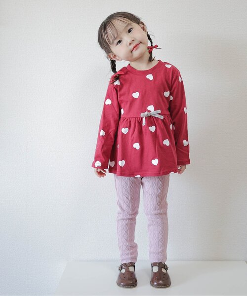 apres les cours（アプレレクール）の「ケーブルレギンス（レギンス/スパッツ・キッズ・アイボリー/ピンク/チャコール・80/90/100/110/120/130）」の8枚目の写真