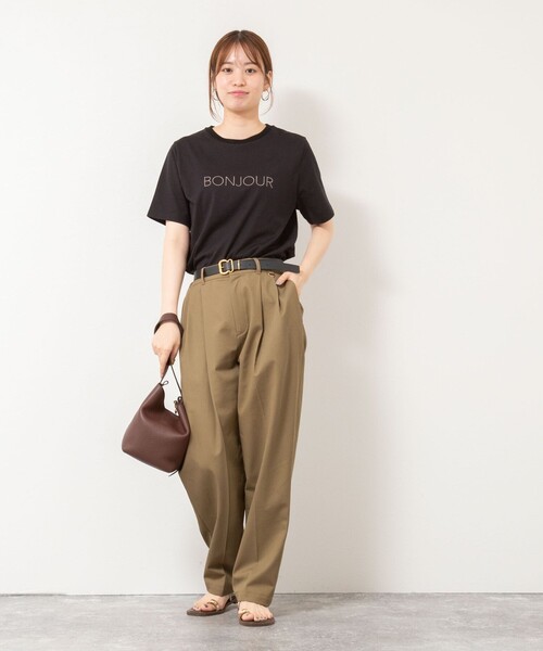 NOLLEY’S（ノーリーズ）の「BONJOUR刺繍Tシャツ（Tシャツ/カットソー・レディース・オフホワイト/ブラック/サックスブルー/ブラウン・38）」の10枚目の写真