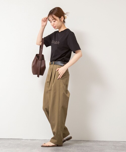 NOLLEY’S（ノーリーズ）の「BONJOUR刺繍Tシャツ（Tシャツ/カットソー・レディース・オフホワイト/ブラック/サックスブルー/ブラウン・38）」の11枚目の写真
