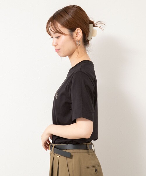 NOLLEY’S（ノーリーズ）の「BONJOUR刺繍Tシャツ（Tシャツ/カットソー・レディース・オフホワイト/ブラック/サックスブルー/ブラウン・38）」の13枚目の写真