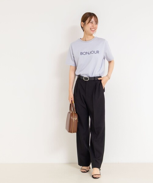 NOLLEY’S（ノーリーズ）の「BONJOUR刺繍Tシャツ（Tシャツ/カットソー・レディース・オフホワイト/ブラック/サックスブルー/ブラウン・38）」の20枚目の写真