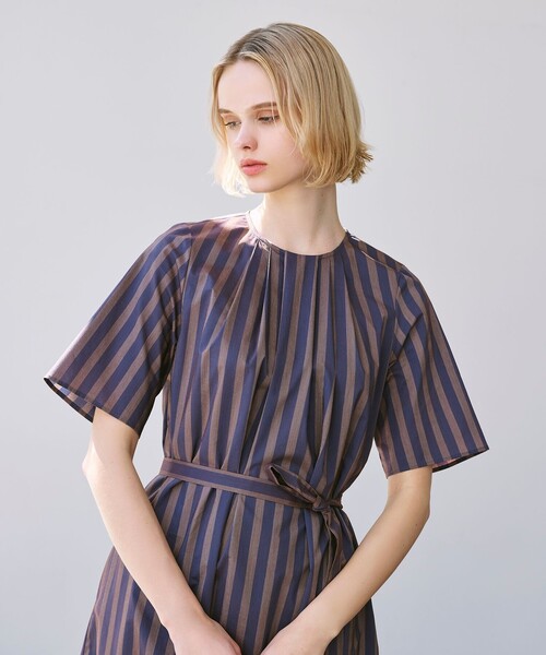 MACKINTOSH LONDON（マッキントッシュ ロンドン）の「コットンキュプラストレッチワンピース（ワンピース・レディース・パープル系その他4/グレー系その他2・40/38）」の3枚目の写真