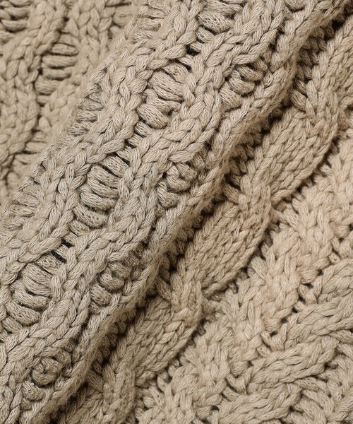 BEAMS（ビームス）の「ワイドショートフィット アランニット（ニット/セーター・メンズ・ブラック系その他4/ベージュ・XL/L/M/S）」の13枚目の写真