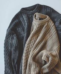 BEAMS | ワイドショートフィット アランニット(ニット/セーター)