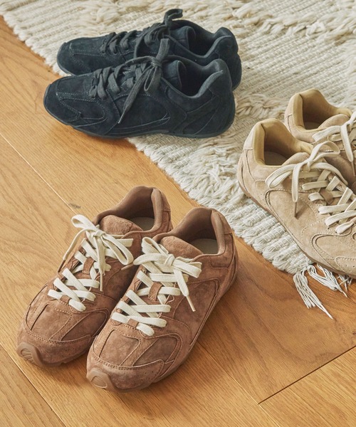 モカノア MOHI/モヒ ナチュラルスエードレースアップスニーカー（スニーカー