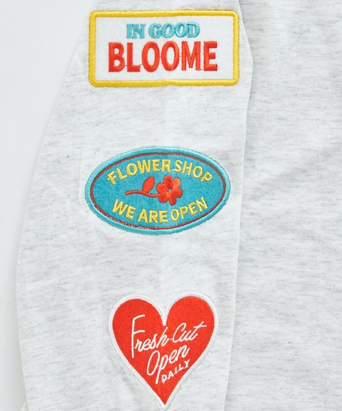 pairmanon（ペアマノン）の「【綿100%】ガールズ 刺繍ワッペン ゆるロンT（Tシャツ/カットソー・キッズ・ホワイト/グレー/ネイビー/ピンク・90/100/110/120/130/140/150）」の15枚目の写真