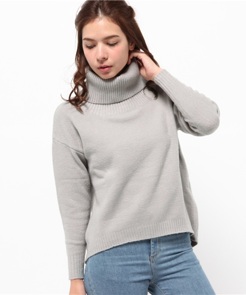 WHO'S WHO gallery（フーズフーギャラリー）の「【A,nam】タートルニット（ニット/セーター・レディース・オフホワイト/グレー/ブラウン・FREE）」の2枚目の写真