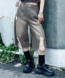 algy | グランジワイドハーフパンツ(デニムパンツ)
