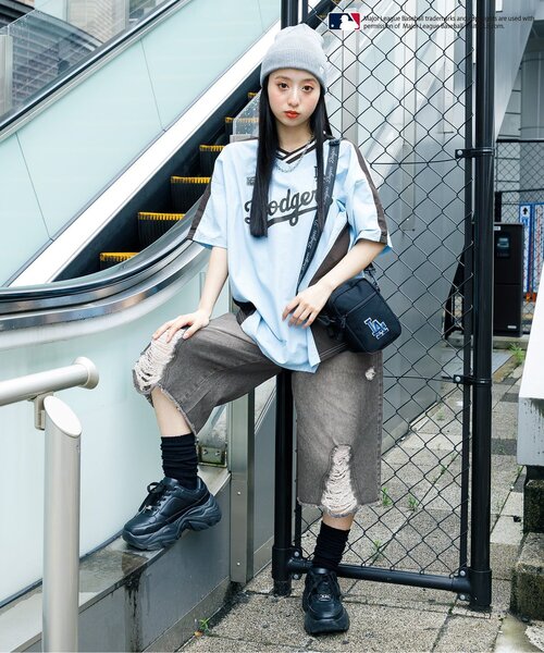 algy（アルジー）の「グランジワイドハーフパンツ（デニムパンツ・キッズ・ブラック/サックスブルー・SMALL/MEDIUM/X-SMALL/XX-SMALL）」の4枚目の写真