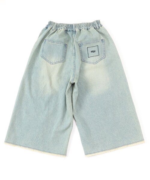 algy（アルジー）の「グランジワイドハーフパンツ（デニムパンツ・キッズ・ブラック/サックスブルー・SMALL/MEDIUM/X-SMALL/XX-SMALL）」の7枚目の写真