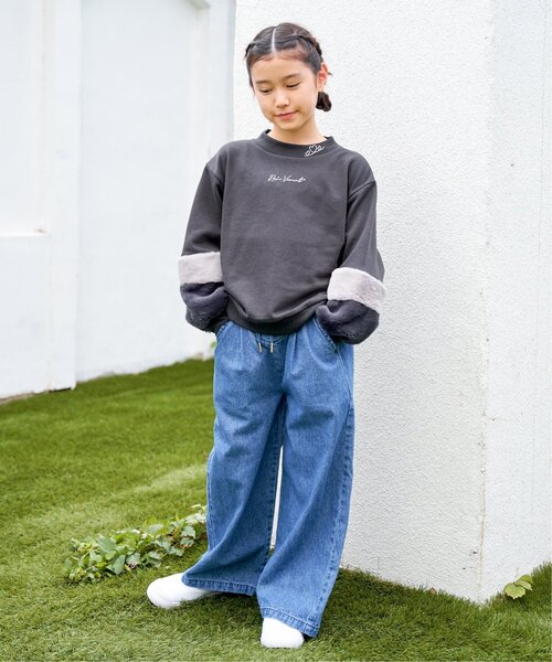 ikka（イッカ）の「レースアップワイドパンツ（120~160cm）（その他パンツ・キッズ・ブラック/スモークグレー/ブルー/ライム・120/130/140/150/160）」の20枚目の写真