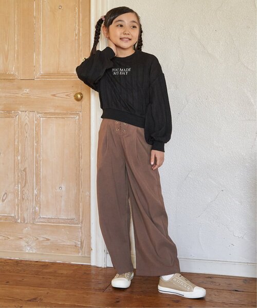 ikka(イッカ)の「レースアップワイドパンツ(120~160cm)(その他パンツ・キッズ・ブラック/スモークグレー/ブルー/ライム・120/130/140/150/160)」の17枚目の写真