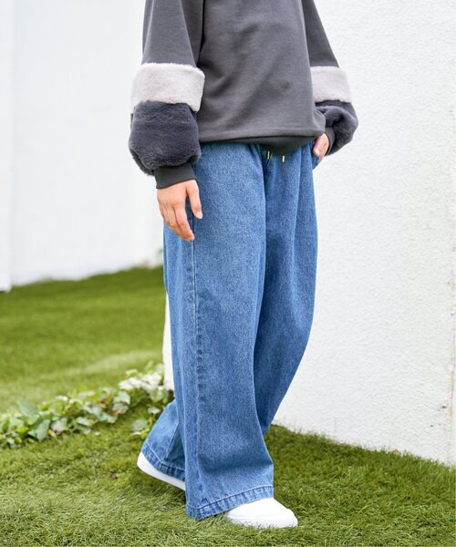 ikka（イッカ）の「レースアップワイドパンツ（120~160cm）（その他パンツ・キッズ・ブラック/スモークグレー/ブルー/ライム・120/130/140/150/160）」の16枚目の写真