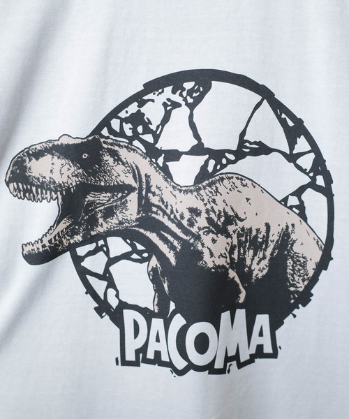 INNOCENT（イノセント）の「【PaCoMa/パコマ】Tyranno saurus TEE (ADULT) ティラノサウルス Tシャツ 大人用（Tシャツ/カットソー・メンズ・スミクロ/サックスブルー/オフホワイト/ライトグレー・MEDIUM/LARGE/X-LARGE）」の20枚目の写真