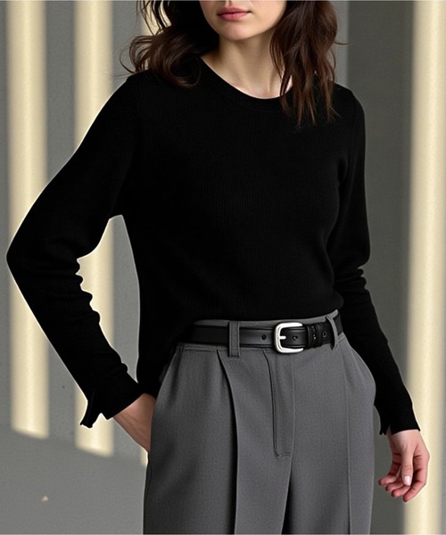 SETUP7(セットアップセブン)の「【SETUP7】レディースクラシックベルト KNF144(ベルト・レディース・ブラウン/ブラック/ブラック系1・FREE)」の8枚目の写真