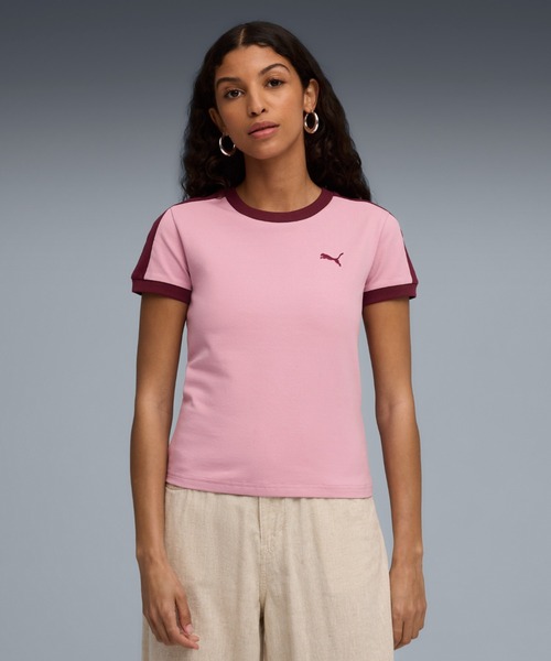 PUMA（プーマ）の「PUMA プーマ ウィメンズ T7 スリム 半袖 Tシャツ（Tシャツ/カットソー・レディース・ピンク系その他2/ホワイト/ブラック・SMALL/MEDIUM/LARGE/X-LARGE）」の3枚目の写真