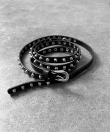 jiasecond. | 【jiasecond.】スタッズダブルナローベルト /  細め ダブル 二重 合皮 合成皮革 服飾雑貨 ブラック ZOZOTOWN限定(ベルト)