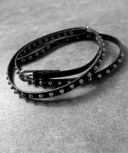 jiasecond.（ジアセカンド）の「【jiasecond.】スタッズダブルナローベルト /  細め ダブル 二重 合皮 合成皮革 服飾雑貨 ブラック ZOZOTOWN限定（ベルト・レディース・ブラック・FREE）」の11枚目の写真