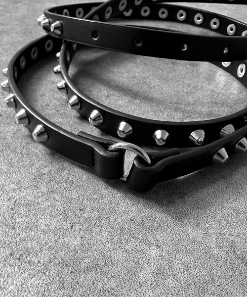 jiasecond.（ジアセカンド）の「【jiasecond.】スタッズダブルナローベルト /  細め ダブル 二重 合皮 合成皮革 服飾雑貨 ブラック ZOZOTOWN限定（ベルト・レディース・ブラック・FREE）」の7枚目の写真