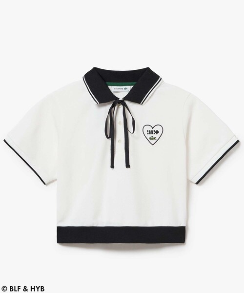 ロゴ刺繍クロップドリボン ポロシャツ（ポロシャツ）｜LACOSTE