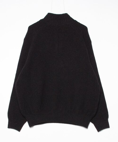 crepuscule(クレプスキュール)の「crepuscule Wool Kanoko Half Zip P/O (2503-010)(ポロシャツ・メンズ・ブラック・1/2)」の2枚目の写真