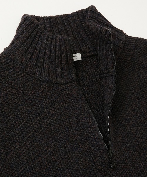 crepuscule(クレプスキュール)の「crepuscule Wool Kanoko Half Zip P/O (2503-010)(ポロシャツ・メンズ・ブラック・1/2)」の3枚目の写真
