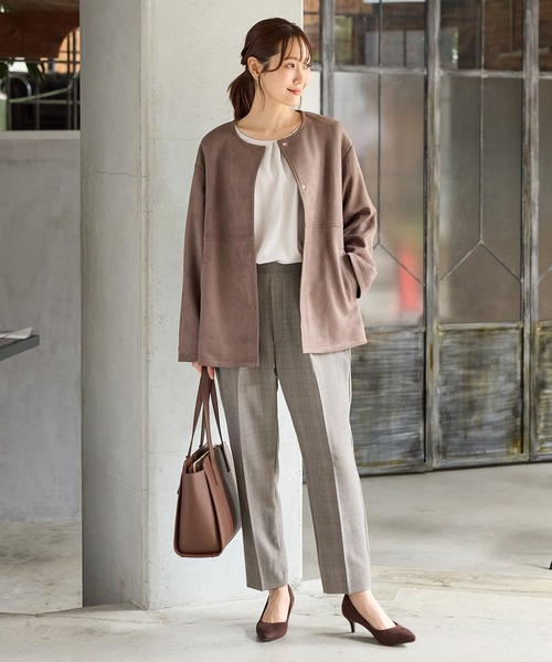 Honeys（ハニーズ）の「【抗菌防臭】総柄テーパードパンツ（スラックス・レディース・グレー系その他/ブラック系その他/ベージュ系その他・S/M/LL/L/3L）」の8枚目の写真