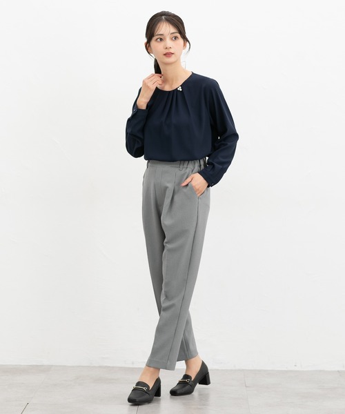 Honeys（ハニーズ）の「【抗菌防臭】総柄テーパードパンツ（スラックス・レディース・グレー系その他/ブラック系その他/ベージュ系その他・S/M/LL/L/3L）」の11枚目の写真