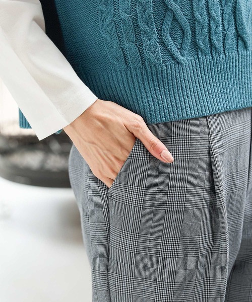 Honeys（ハニーズ）の「【抗菌防臭】総柄テーパードパンツ（スラックス・レディース・グレー系その他/ブラック系その他/ベージュ系その他・S/M/LL/L/3L）」の21枚目の写真