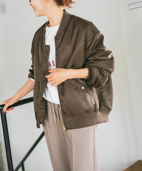 IS ジッパー付きブルゾン オフホワイト ナイロンダブルジップブルゾン（その他アウター）｜Spick & Span