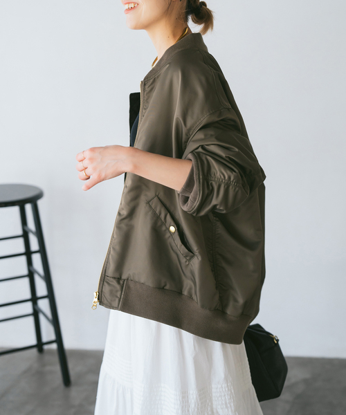 Spick & Span(スピックアンドスパン)の「ナイロンダブルジップブルゾン(その他アウター・レディース・ブラウン/カーキ・FREE)」の4枚目の写真