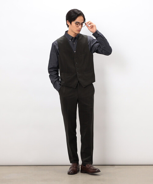 COMME CA ISM(コムサイズム)の「播州織 デニムライク シャンブレーツイルシャツ(シャツ/ブラウス・メンズ・ネイビー/ホワイト・MEDIUM/LARGE)」の8枚目の写真