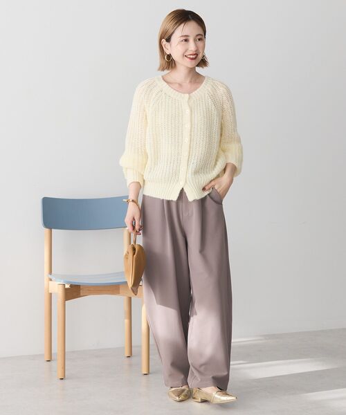 セール】【2WAY】モヘヤ風甘編みミカーディガン（カーディガン