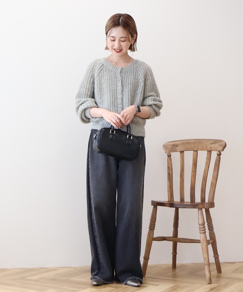AMERICAN HOLIC(アメリカンホリック)の「【2WAY】モヘヤ風甘編みミカーディガン(カーディガン/ボレロ・レディース・ラベンダー/アイボリー/グレー・L/M)」の21枚目の写真