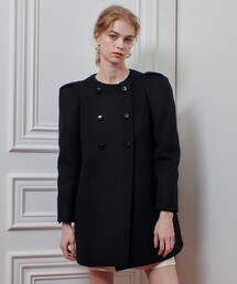 LOULOU WILLOUGHBY ルルウィルビー ビーバーミドル丈コート S LOULOU WILLOUGHBY】シャルムビーバーリバーミドルコート