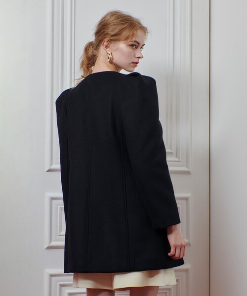 ☆LOULOU WILLOUGHBY ルルウィルビー☆ ノーカラーウールコート LOULOU WILLOUGHBY ノーカラーウール コート