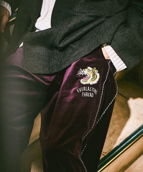 niko and...（ニコアンド）の「ベロア刺繍スカパンツ（その他パンツ・メンズ・ボルドー/ブラック/グリーン・MEDIUM/LARGE）」の3枚目の写真