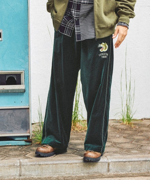 niko and...（ニコアンド）の「ベロア刺繍スカパンツ（その他パンツ・メンズ・ボルドー/ブラック/グリーン・MEDIUM/LARGE）」の7枚目の写真