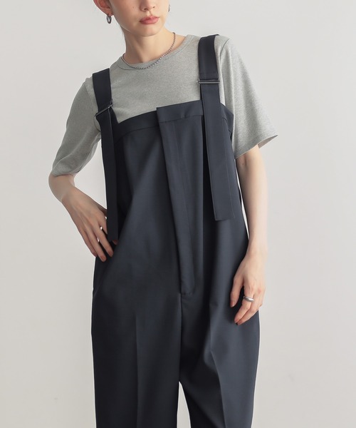 for/c（フォーシー）の「[低身長/高身長向けサイズ有]ドライピケサロペット【サスティナブル】（サロペット/オーバーオール・レディース・ブラック/ネイビー/アイボリー・PM/LL/L/M/TM/PL）」の19枚目の写真