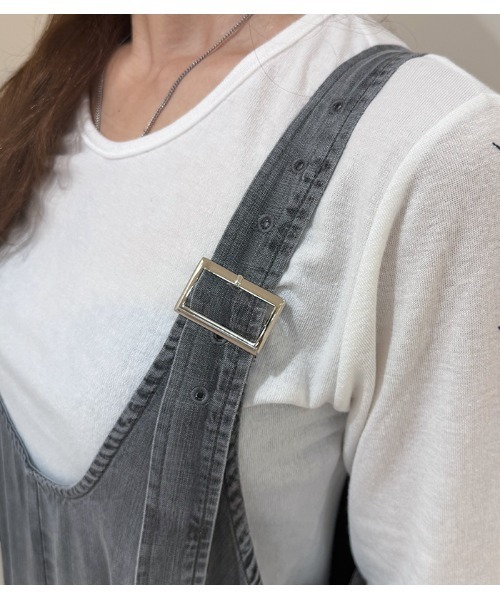 LUGIVA（ルギヴァ）の「【LUGIVA/ルギバ】テンセルデニム前後2wayジャンパースカート（ジャンパースカート・レディース・ブラック・FREE）」の6枚目の写真