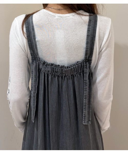LUGIVA（ルギヴァ）の「【LUGIVA/ルギバ】テンセルデニム前後2wayジャンパースカート（ジャンパースカート・レディース・ブラック・FREE）」の9枚目の写真