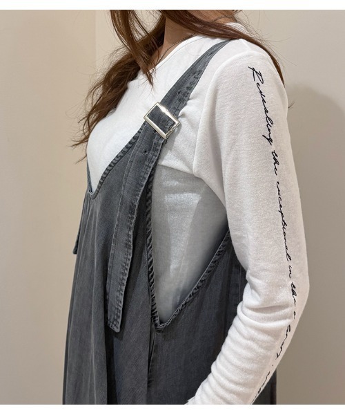 LUGIVA（ルギヴァ）の「【LUGIVA/ルギバ】テンセルデニム前後2wayジャンパースカート（ジャンパースカート・レディース・ブラック・FREE）」の8枚目の写真