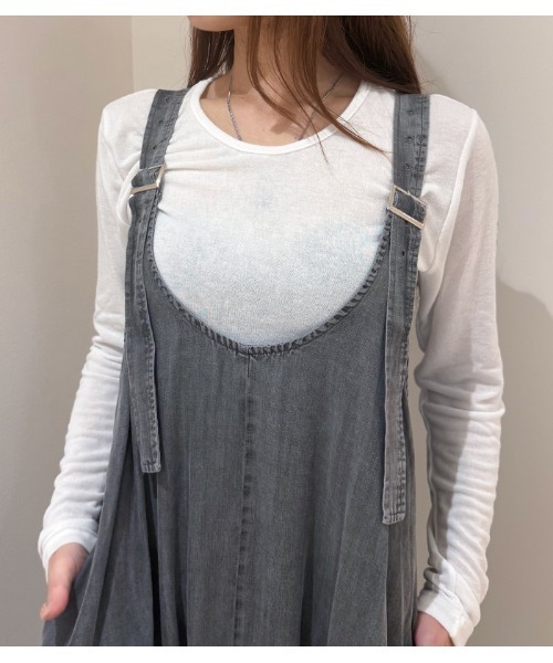 LUGIVA（ルギヴァ）の「【LUGIVA/ルギバ】テンセルデニム前後2wayジャンパースカート（ジャンパースカート・レディース・ブラック・FREE）」の7枚目の写真