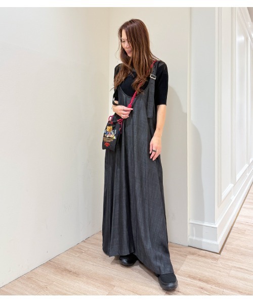 LUGIVA（ルギヴァ）の「【LUGIVA/ルギバ】テンセルデニム前後2wayジャンパースカート（ジャンパースカート・レディース・ブラック・FREE）」の16枚目の写真